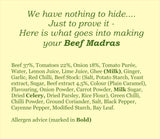 'A-la-Carte' Beef Madras Ready Meal