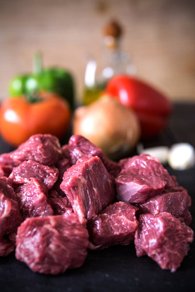 Diced lean, stewing steak