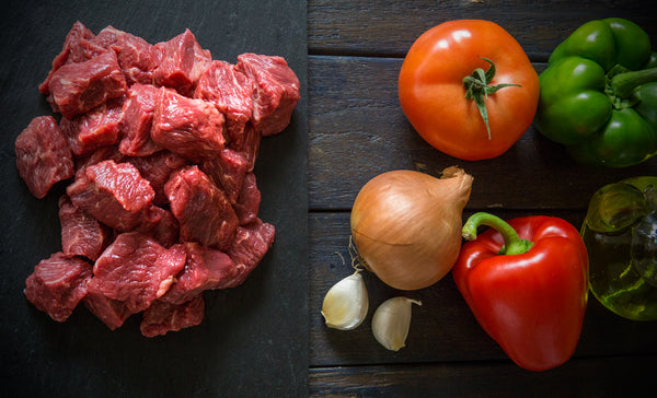Diced lean, stewing steak