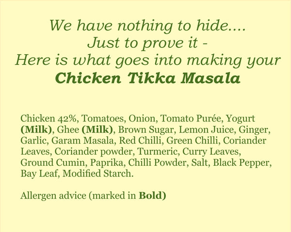 'A-la-Carte' Chicken Tikka Masala Ready Meal