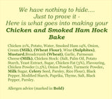 'A-la-Carte' Chicken & Smoked Ham Hock Bake Ready Meal