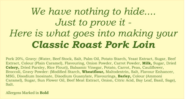 Classic Roast Pork, Vegetables, Roast Potatoes & Gravy